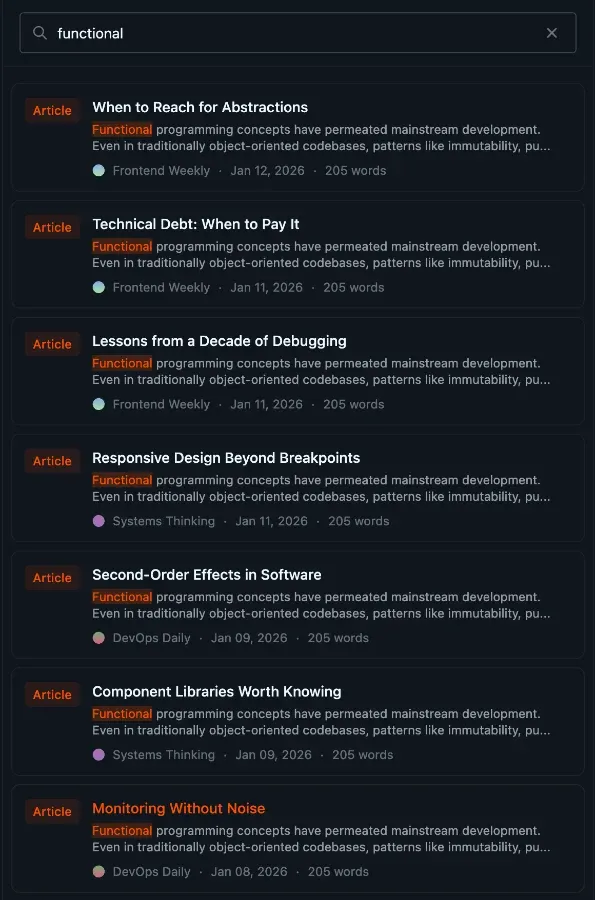 Search your articles